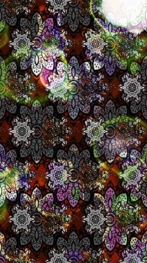 Çiçek deseni. Renkli Bahar Teması eskiz kalıbı. Raster güzel kumaş deseni çiziyor. Düz Çiçek Elementleri Tasarımı.