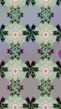 Düz Çiçek Elementleri Tasarım Raster illüstrasyonu. Çiçekli çiçek deseni, suluboya. Gri renkli çiçekler. Renkli Bahar Teması Eskiz Şablonu.