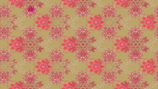 Küçük çiçekteki sevimli çiçek deseni. Raster illüstrasyonu. Çizim.