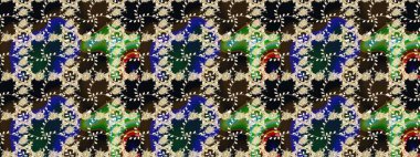 Raster illüstrasyonu. Suluboya çiçekli çiçek deseni. Bej renkli güzel tekstil.