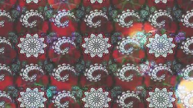 Renkli unsurlarla hareketli arka plan görüntüleri. Çiçekler. Eski model. Bayrak tarzı. Video kaydı. Şablon. Döngü. Kusursuz.. 