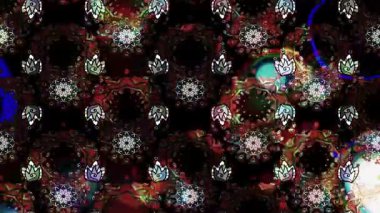 Renkli unsurlarla hareketli arka plan görüntüleri. Çiçekler. Eski model. Bayrak tarzı. Video kaydı. Şablon. Döngü. Kusursuz.. 