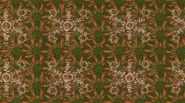 Renkli unsurlarla hareketli arka plan görüntüleri. Çiçekler. Eski model. Bayrak tarzı. Video kaydı. Şablon. Döngü. Kusursuz.. 