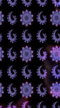 Renkli unsurlarla hareketli arka plan görüntüleri. Çiçekler. Eski model. Bayrak tarzı. Video kaydı. Şablon. Döngü. Kusursuz.. 