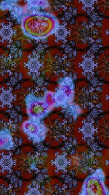 Raster güzel kumaş deseni çiziyor. Düz Çiçek Elementleri Tasarımı. Renkli Bahar Teması eskiz kalıbı. Çiçek deseni.