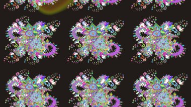 Hediye ambalaj kağıdı, tebrik kartları, posterler ve pankart tasarımı. Raster düz çiçek çizim deseni. Gri renkli çiçekler.