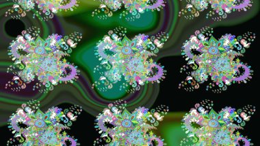 Tekstil, kumaş, kapaklar, duvar kağıtları, baskı, naylon, koleksiyon defteri, örgü, dekupaj için güzel bir eskiz. Millefleur 'lar. Küçük yeşil çiçekli oldukça eski bir besin torbası deseni..