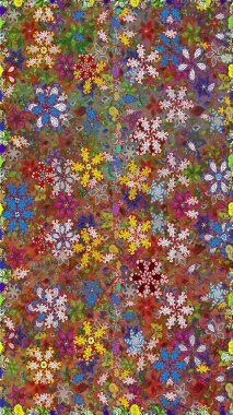 Amazing seamless floral pattern with bright colorful flowers and leaves on a brown and red colors. Modern floral background. The elegant the template for fashion prints. Folk style.