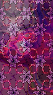 Çiçekli çiçek deseni, suluboya. Düz Çiçek Elementleri Tasarımı. Mor renkli çiçekler. Renkli Bahar Teması eskiz kalıbı. Raster illüstrasyonu.