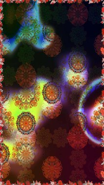 Kahverengi ve gri renkli çiçekler. Raster illüstrasyonu. Şirin çiçek elementleri. Kusursuz..