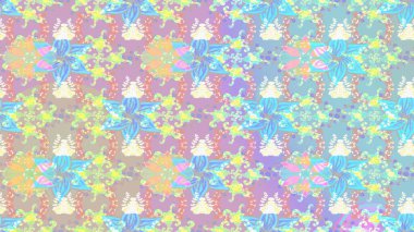 Yapraklı çiçekler ve doğal renklerde papatya çiçekleri. Eskiz arkaplan modeli. Raster - stok.