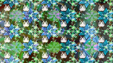 El yapımı çiçek ve bitki koleksiyonu. Raster illüstrasyonu. Eskiz stili yeşil renkler. Şirin karalamalı çiçek desenli çizim. Raster illüstrasyonu.