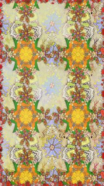 El çizimi. Suluboya çizimi. Çiçeklerle kusursuz desen. Tarafsız ve bej renkli çiçekler.