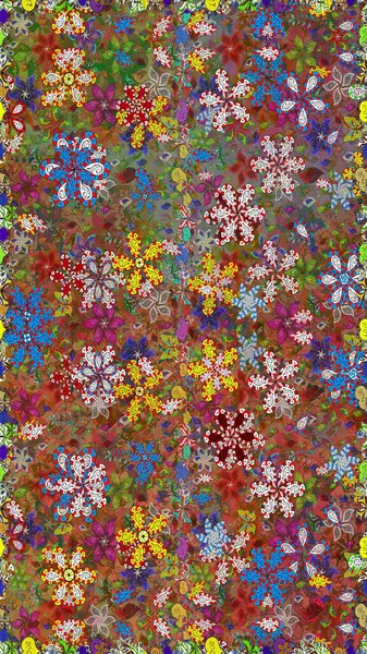 Amazing seamless floral pattern with bright colorful flowers and leaves on a brown and red colors. Modern floral background. The elegant the template for fashion prints. Folk style.