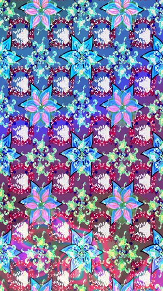 Güzel suluboya çiçekler, parlak boya çiçek desenli eskiz arka planı. Raster..