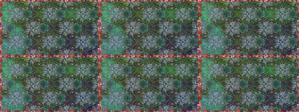 Sevimli çiçek raster deseni. Renkli Yaz Temalı Kusursuz Arkaplan. Düz Çiçek Elementleri Tasarımı. Yeşil ve mavi renkte çiçekler.