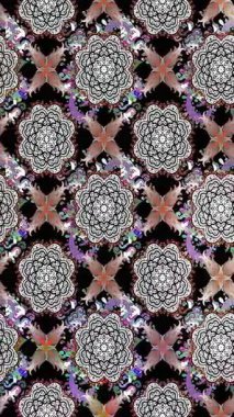 Renkli unsurlarla hareketli arka plan görüntüleri. Çiçekler. Eski model. Bayrak tarzı. Video kaydı. Şablon. Döngü. Kusursuz.. 