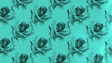 Renkli unsurlarla hareketli arka plan görüntüleri. Çiçekler. Eski model. Bayrak tarzı. Video kaydı. Şablon. Döngü. Kusursuz.. 