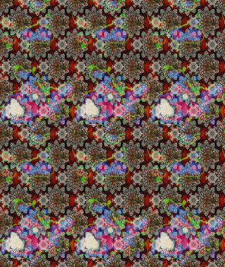 Güzel kumaş deseni. Düz Çiçek Elementleri Tasarımı. Raster illüstrasyonundaki çiçek desenli çizim. Renkli Bahar Teması çizim şablonu.