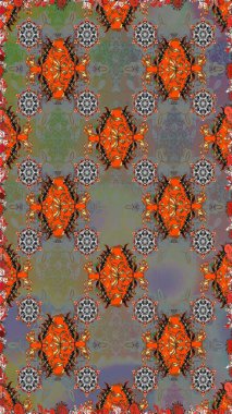 Düz Çiçek Elementleri Tasarımı. Renkli Bahar Temalı Kusursuz Arkaplan. Çiçeksel fantezi tasarımı. Parlak bir arka planda..