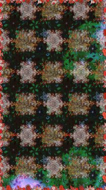 Küçük çiçekteki kusursuz desen. Raster illüstrasyonu. Güzel kumaş deseni. Güzel çiçek arkaplanı..