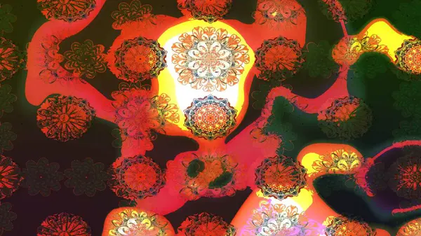 Çiçekli karalama şeklinde Raster çiçek deseni. Yumuşak, yaz çiçekli arka plan. Kahverengi renkte çiçekler.