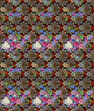 Güzel kumaş deseni. Düz Çiçek Elementleri Tasarımı. Raster illüstrasyonundaki çiçek desenli çizim. Renkli Bahar Teması çizim şablonu.