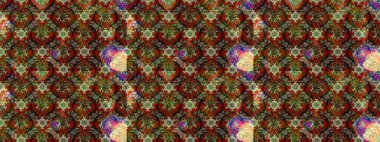 El çizimi çiçek çizimi deseni (fayans). Şirin çiçekli, desenli, kahverengi renkli bir eskiz deseni. Tekstil için suluboya çizim deseni.