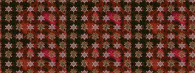 Çiçeksiz desenli arka plan. Kahverengi ve gri renkli çiçekler. Renkli Bahar Temalı Kusursuz Arkaplan. Düz Çiçek Elementleri Tasarım Raster illüstrasyonu.