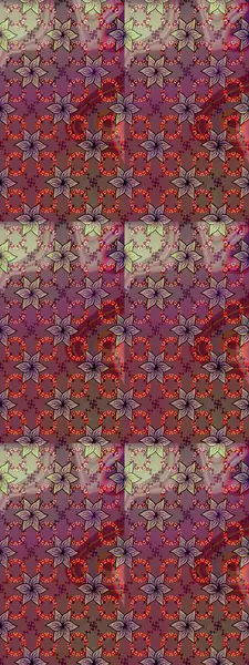 Renkli grunge, soyut arkaplanı kolonya ve mor çiçeklerle süslüyor. Nakış desenli çiçek deseni. İzler, kumaş, duvar kağıtları, tekstil için raster dokusu.