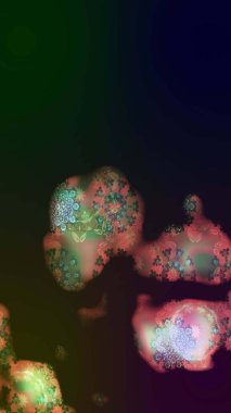 Kahverengi renklerde bahar çiçekleri. Patlayan çiçekler soyut olarak yerleştirilmiş. Raster deseni. Raster illüstrasyonu.