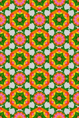 Raster Dikişsiz güzel kumaş desen. Çiçek deseni. Düz çiçek öğeleri tasarım. Bahar Tema Dikişsiz desen arka plan rengi.