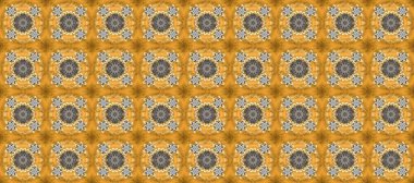 Sarı, kahverengi ve bej renklerdeki altın desenli altın elementler. Arkaplan, kumaş, altın duvar kağıdı. Düz elle çizilmiş klasik koleksiyon. Raster altın pürüzsüz desen.