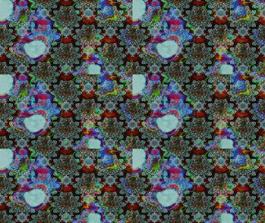 Mavi renkte çiçek desenli çizim, el yapımı papatyalar, papatyalar. Tekrar eden çiçek arkaplanı, zarif mavi çiçek duvar kağıdı.