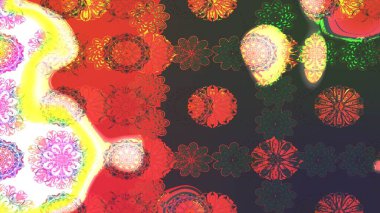 Çiçek ve yapraklı çiçek deseni. Küçük çiçekli şirin bir desen. Raster illüstrasyonu.