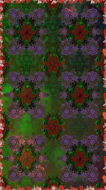 Küçük çiçekteki sevimli çiçek deseni. Yeşil ve gri renkte çiçekler.