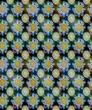 Yapraklı çizim şekli. Şirin, zarif çiçekler Raster illüstrasyonu. Poster ya da kapak için arka plan. Tekstil için figür. Davetiye ve kartpostal tasarımı için dekoratif çiçek unsurları.