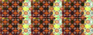 Kahverengi ve gri zarif küçük çiçekler ve kahverengi ve gri renkli komik böcekler, raster desen, illüstrasyon.