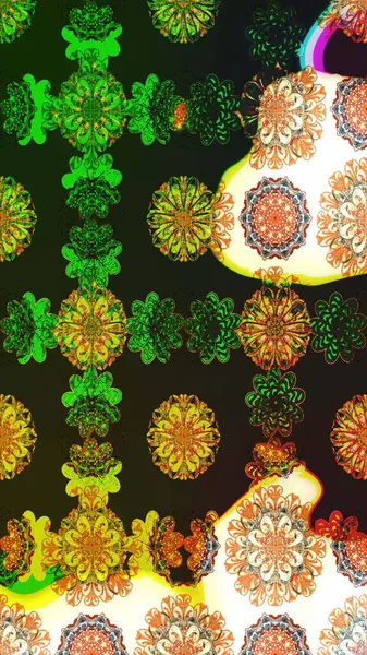 Gri ve kahverengi renkli çiçekler. Raster illüstrasyonu. Raster illüstrasyonu. Kusursuz çiçek deseni. Asya tekstil tarzında.