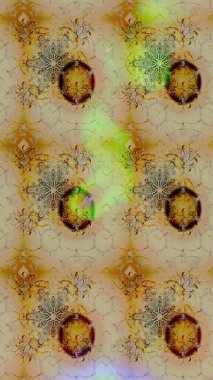 Robot resim. Şirin çiçek elementleri. Raster illüstrasyonu. Bej renkte çiçekler.