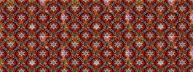 Çiçekler. Soyut etnik raster çizim kalıbı. Vadinin çiçekleri kahverengi renklerde.