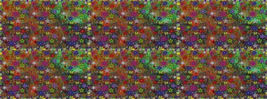 Kusursuz çiçek deseni. Asya tekstil tarzında. Raster illüstrasyonu. Raster illüstrasyonu. Kahverengi renkte çiçekler.