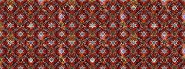 Çiçekler. Soyut etnik raster çizim kalıbı. Vadinin çiçekleri kahverengi renklerde.