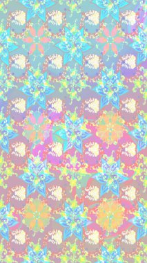 Çizgi çizimi kalıbı. Raster Moda kumaş deseni. Şirin çiçekler..