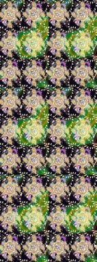 Kumaş desenli papatya çiçeği detayı. Siyah renkte çiçekler.