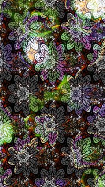 Düz Çiçek Elementleri Tasarım Raster illüstrasyonu. Renkli Bahar Teması eskiz kalıbı. Çiçek desenli eskiz. Gri renkli çiçekler.