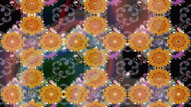 Beautiful watercolor Bouquet of summer flowers sketch pattern. Nice fabric pattern.