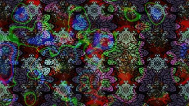 Çizgi çizimi kalıbı. Şirin çiçekler. Raster Moda kumaş deseni.