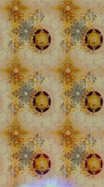 El çizimi. Çiçekler, dallar, bitkiler ve çiçekler. Raster illüstrasyonu. Güzel kumaş deseni.