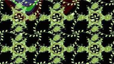 Çizim çiçek deseni duvar kağıdı, web sitesi arka planı, ambalaj kağıdı, davetiye, broşür, afiş veya web sitesi için kullanılabilir. Parlak elementlerin. El çizimi Raster illüstrasyonu.